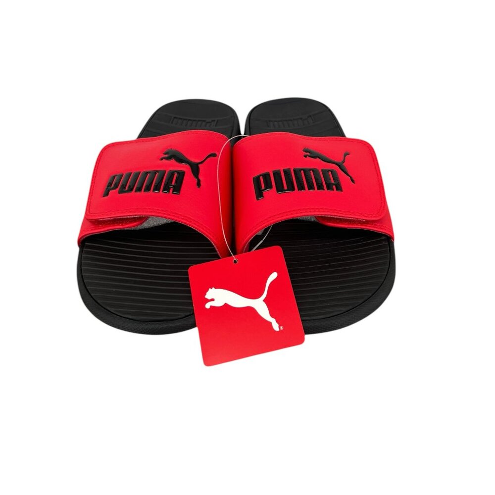 PUMA Men's Cool Cat Hook and Loop Slide Sandal, Red & Black Size 8 - Picture 2 of 6